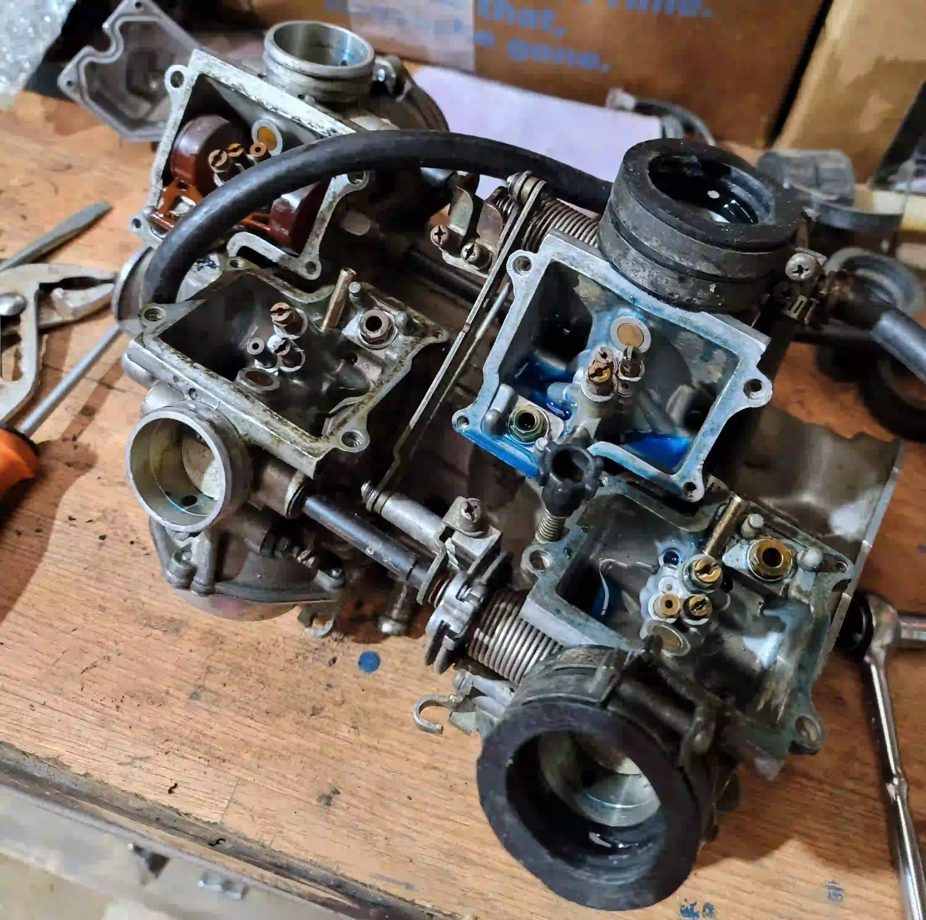 Picture of carburators disassembled